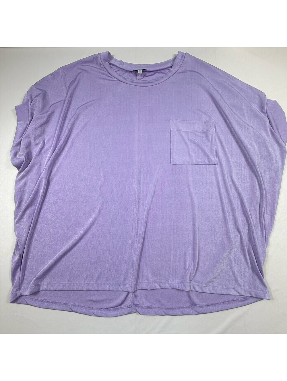 White Birch Women's 3X Lilac Purple Short Sleeve Top with Pocket